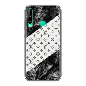 Чехол Стиль Louis Vuitton на Huawei P40 Lite e (LV на белом)