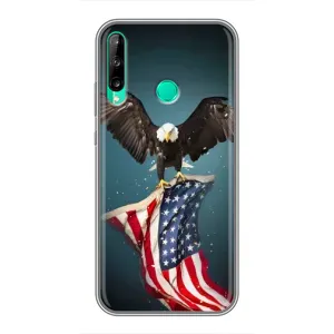 Чехол Флаг USA для Huawei P40 Lite e (Орел и флаг)