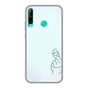 Чехлы (Знак сердечка) на Huawei P40 Lite e (Сердце на голубом)