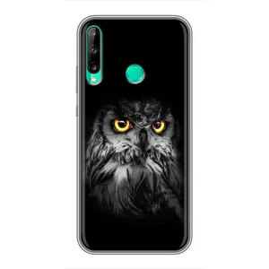 Чехлы с принтом СОВЫ для Huawei P40 Lite e (Сова на чёрном)