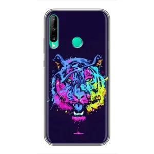 Силиконовый бампер с картинкой животных для Huawei P40 Lite e (Тигр-Арт)