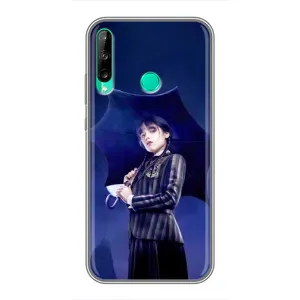 Чехлы с принтом Уэнсдей на Huawei P40 Lite e (Уэнсдей с зонтом)