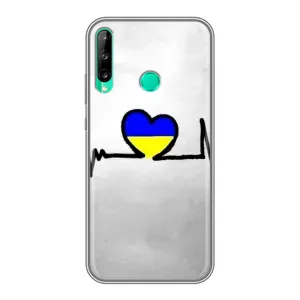 Силиконовый Чехол на Huawei P40 Lite e (Я-Украина) (Украинская кардиограмма)