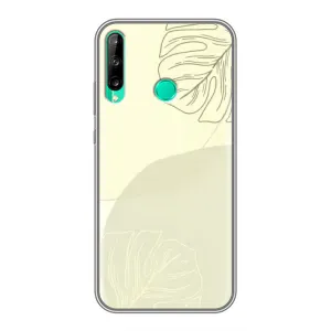 Чехол цветочный дизайн для Huawei P40 Lite e (Зелёный фон)