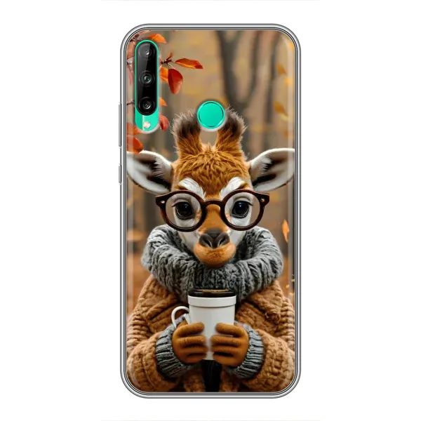 Чехол с рисунком «Жираф с кофе» для Huawei P40 Lite e Чехол с рисунком «Жираф с кофе» для Huawei P40 Lite e