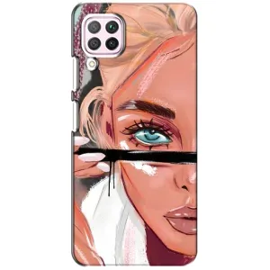 Силиконовый Чехол на Huawei P40 Lite с картинкой Стильных Девушек (Девушка и ресницы)
