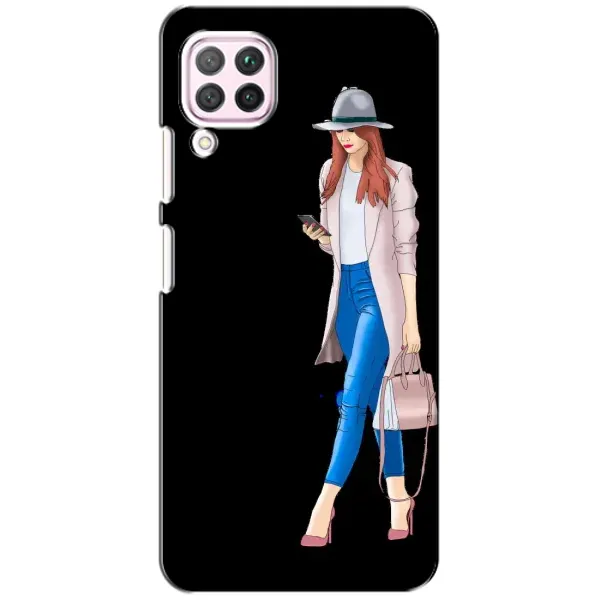 Чехол с рисунком «Девушка со смартфоном» для Huawei P40 Lite