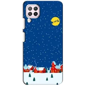 Силиконовый бампер на рождество для Huawei P40 Lite (Город в снегу)