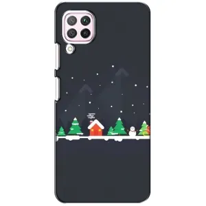 Силиконовый бампер на рождество для Huawei P40 Lite (Город зимний)