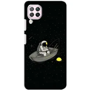 Силиконовый Чехол с принтом "Космонавты" на Huawei P40 Lite (Космонавт на рыбалке)