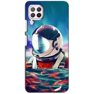 Силиконовый Чехол с принтом "Космонавты" на Huawei P40 Lite (Космонавт в воде)