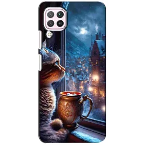 Чехлы на Новый Год Huawei P40 Lite (Кот новогодний)
