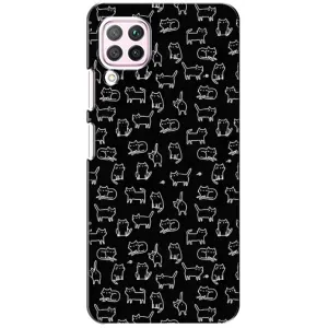 Чохол на тематику: Коти для Huawei P40 Lite (Котики на чорному)