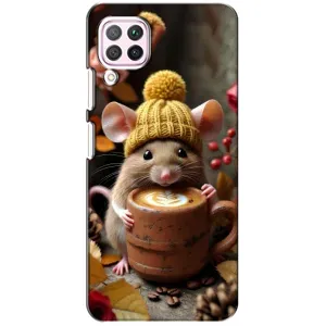 Друкований чохол 'Звірята з кавою' для Huawei P40 Lite (Мишка з кавою)