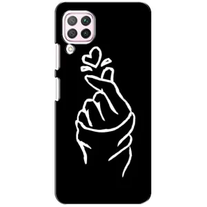 Чехлы (Знак сердечка) на Huawei P40 Lite (Сердце на черном)