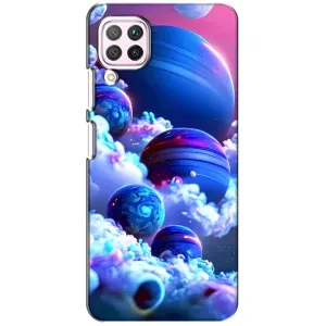 Чехлы КОСМОС для Huawei P40 Lite (Синие планеты)