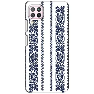 Силиконовый Чехол на Huawei P40 Lite с картинкой Вышиванки (Синяя вышиванка)
