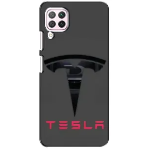 Силіконовий бампер з картинкою машини на Huawei P40 Lite (Logo TESLA)