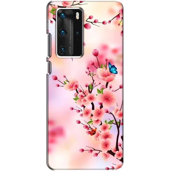 Чехол с рисунком «Бабочки на сакуре» для Huawei P40 Pro Чехол с рисунком «Бабочки на сакуре» для Huawei P40 Pro