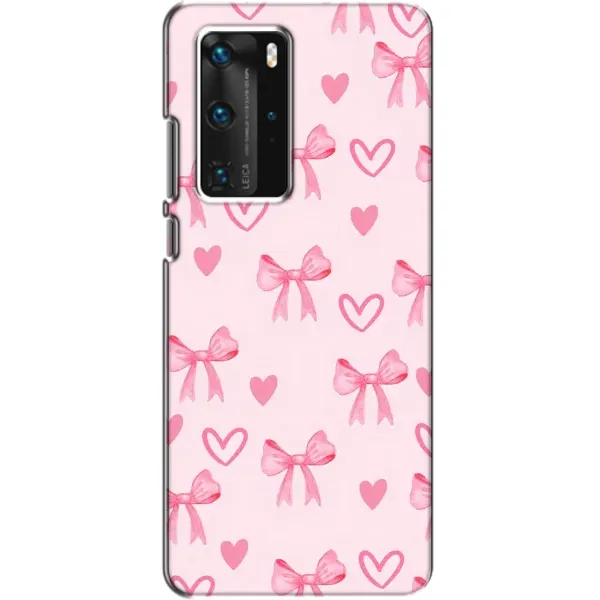 Чехол с рисунком «Бантики и сердечки» для Huawei P40 Pro Чехол с рисунком «Бантики и сердечки» для Huawei P40 Pro