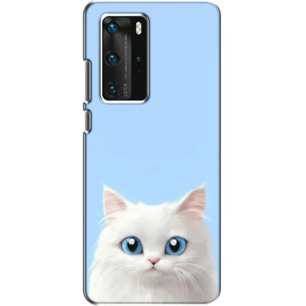 Чехол с рисунком «Белый кот» для Huawei P40 Pro Чехол с рисунком «Белый кот» для Huawei P40 Pro