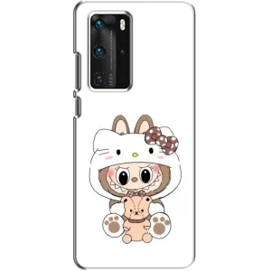 Чохол з принтом Лабубу для Huawei P40 Pro (Білий Лабубу)