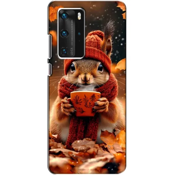 Чехол с рисунком «Белка с кофе» для Huawei P40 Pro Чехол с рисунком «Белка с кофе» для Huawei P40 Pro