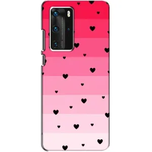 Чохли з тематикою "Маленькі Сердчеки" на Huawei P40 Pro (Чорні сердечка)