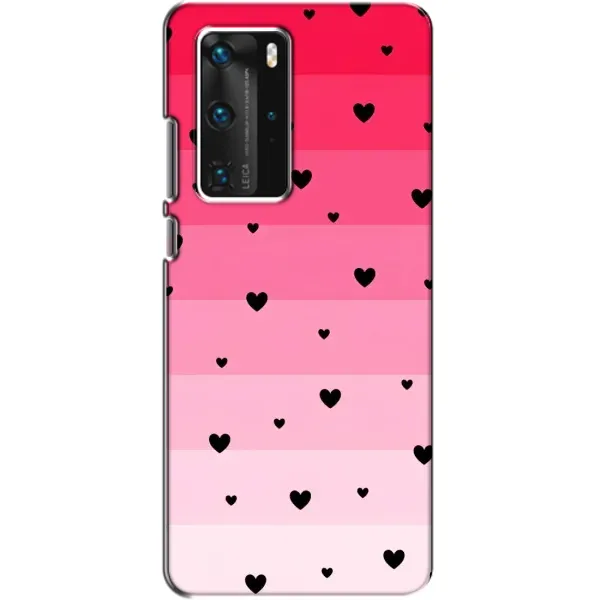 Чехол с рисунком «Чорные сердечки» для Huawei P40 Pro Чехол с рисунком «Чорные сердечки» для Huawei P40 Pro