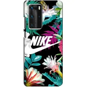 Силиконовый Чехол на Huawei P40 Pro с картинкой Nike (Цветочный Nike)