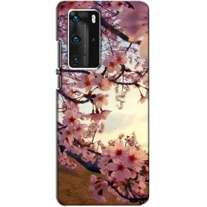 Чехол с принтом САКУРЫ на Huawei P40 Pro (Цветущая сакура)
