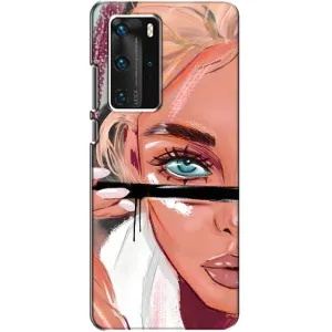 Силіконовый Чохол на Huawei P40 Pro з картинкой Модных девушек (Дівчина та вії)