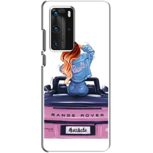 Силіконовый Чохол на Huawei P40 Pro з картинкой Модных девушек (Дівчина на машині)
