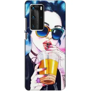 Чохол з картинкою Модні Дівчата Huawei P40 Pro (Дівчина з коктейлем)