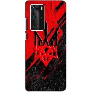 Чехлы УПА (Красно-Чёрный) на Huawei P40 Pro (Герб в цвете УПА)