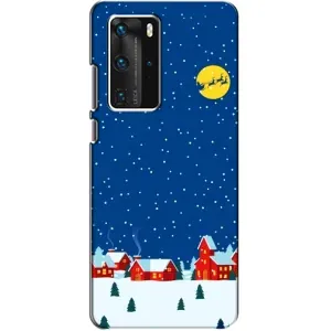 Силиконовый бампер на рождество для Huawei P40 Pro (Город в снегу)