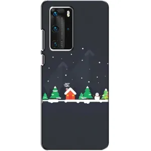 Силиконовый бампер на рождество для Huawei P40 Pro (Город зимний)