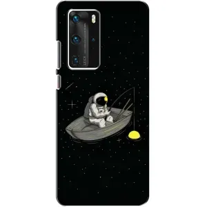 Силіконовый Чохол з принтом "Космонавти" на Huawei P40 Pro (Космонавт на рибалці)