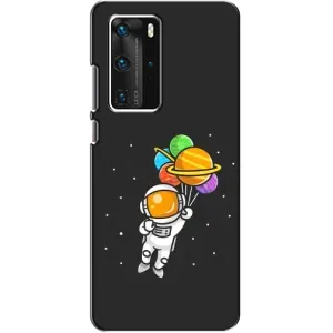 Силіконовый Чохол з принтом "Космонавти" на Huawei P40 Pro (Космонавт з кульками)