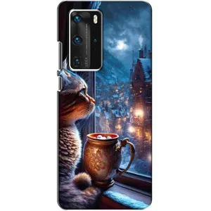 Чохли на Новий Рік Huawei P40 Pro (Кіт новорічний)