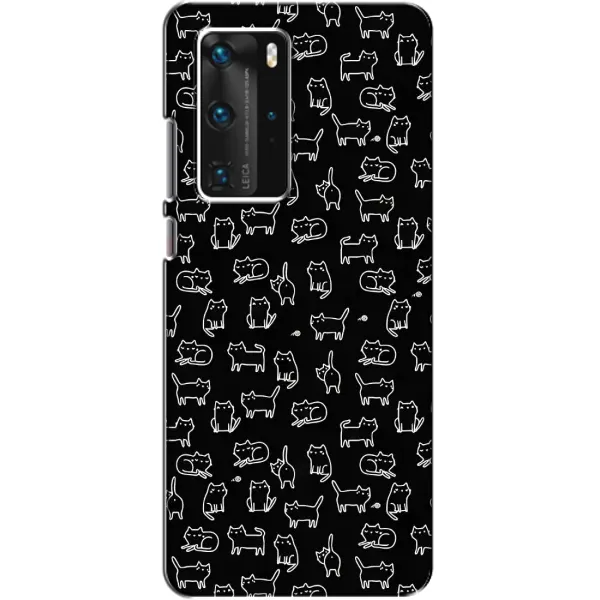 Чехол с рисунком «Котики на черном» для Huawei P40 Pro Чехол с рисунком «Котики на черном» для Huawei P40 Pro