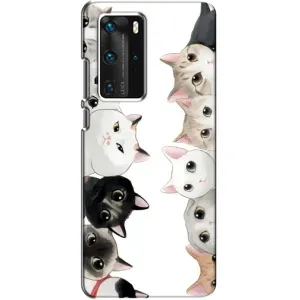 Силіконовий чохол з котиком для Huawei P40 Pro (Коти)