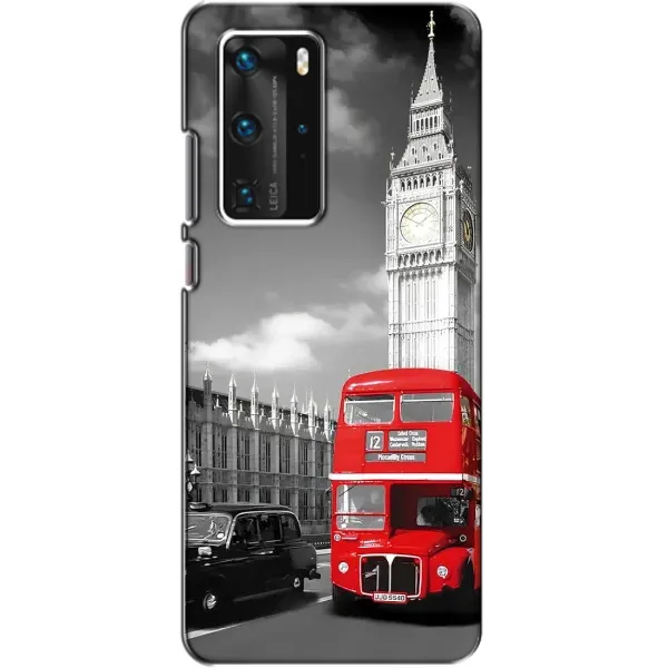 Чехол с рисунком «Красный автобус» для Huawei P40 Pro Чехол с рисунком «Красный автобус» для Huawei P40 Pro