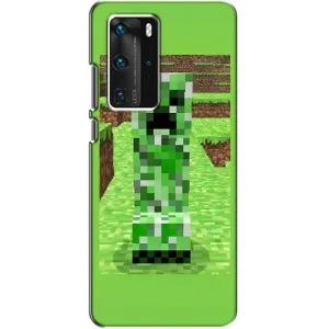 Чехлы для Huawei P40 Pro (Персонажи Майн Крафт) (Крипер 2)