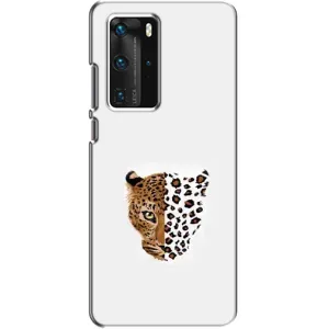 Чохол з леопардовим принтом на Huawei P40 Pro (Леопард на білому)