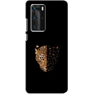 Чохол з леопардовим принтом на Huawei P40 Pro (Леопард на чорному)