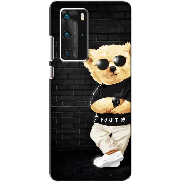 Чехол с рисунком «Мишка в очках» для Huawei P40 Pro Чехол с рисунком «Мишка в очках» для Huawei P40 Pro