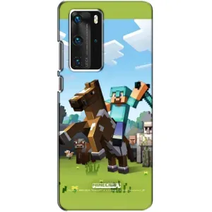 Чехлы для Huawei P40 Pro (Персонажи Майн Крафт) (На коне)