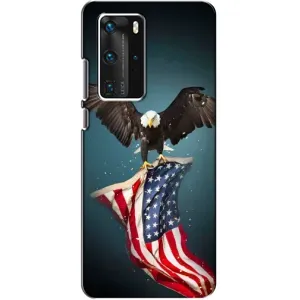 Чехол Флаг USA для Huawei P40 Pro (Орел и флаг)