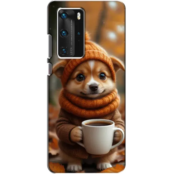 Чехол с рисунком «Собачка с кофе» для Huawei P40 Pro Чехол с рисунком «Собачка с кофе» для Huawei P40 Pro
